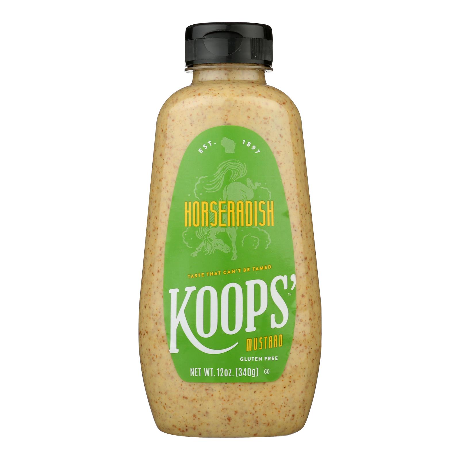 Koop's Mustard Horseradish, Case Of 12, 12 Oz.