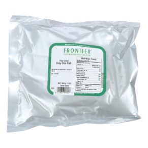 Frontier Herb Gourmet Salt, Sea Salt, Grey, Fine Grind, Bulk, 1 Lb