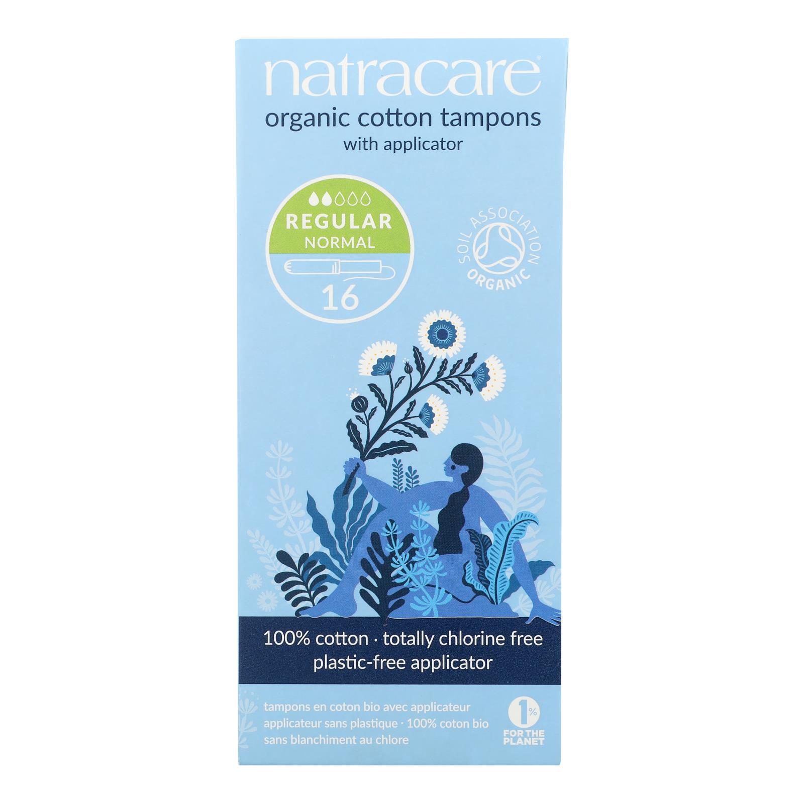 Natracare 100% Organic Cotton Tampons Regular W/ Applicator, 16 Tampons