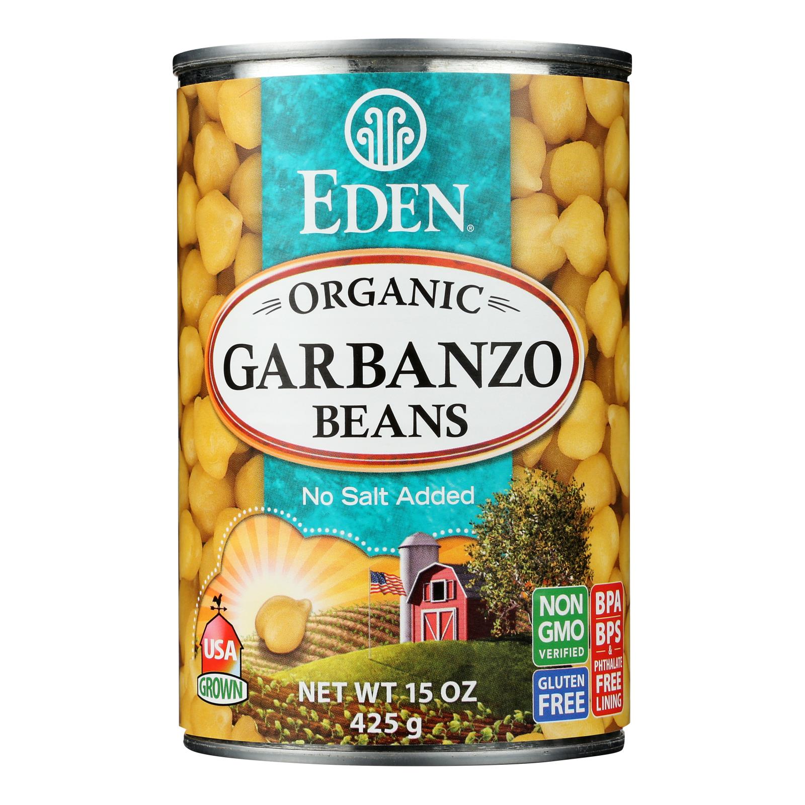 Eden Foods Organic Garbanzo Beans, Case Of 12, 15 Oz.