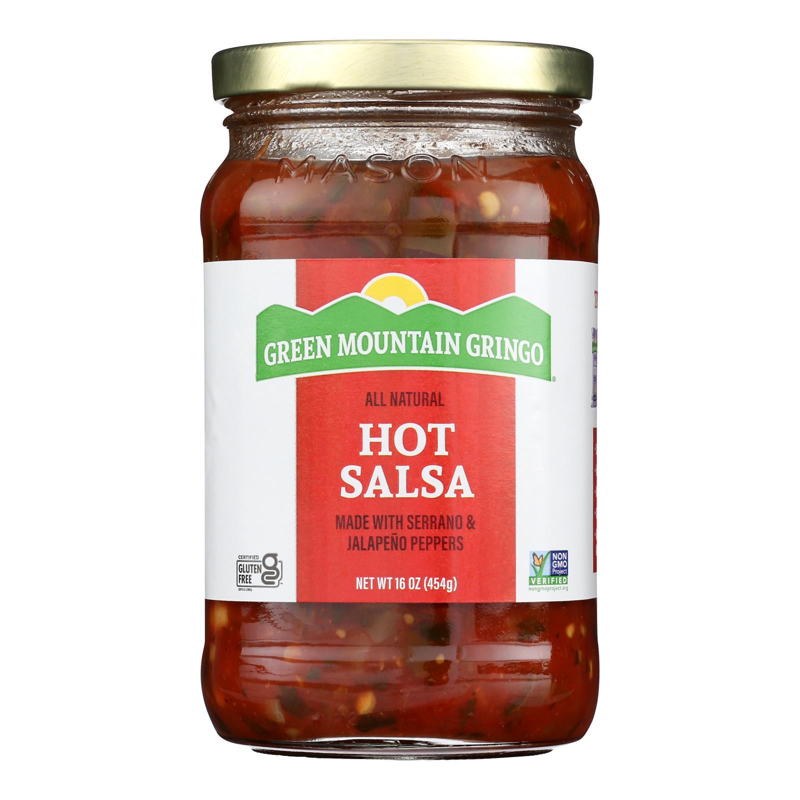 Green Mountain Gringo Hot Salsa, Case Of 12, 16 Oz.