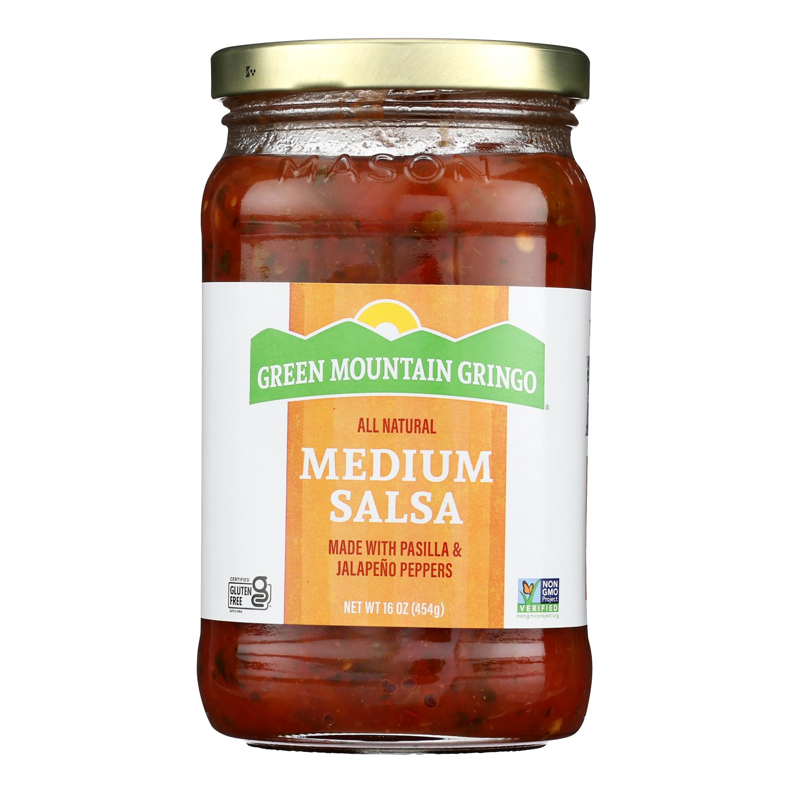 Green Mountain Gringo Medium Salsa, Case Of 12, 16 Oz.