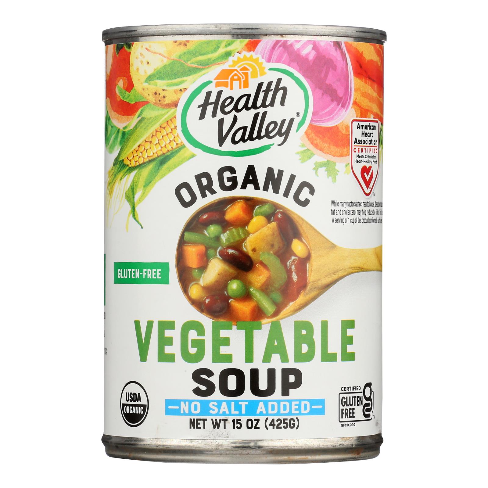 Health Valley Organic Soup, Vegetable No Salt Added, Case Of 12, 15 Oz.