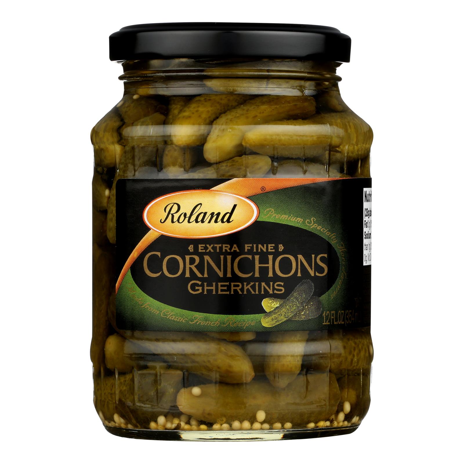 Roland Cornichons Gherkins, Case Of 12, 12 Oz.