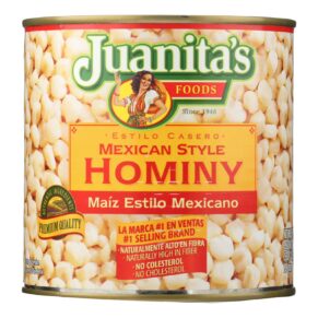Juanita's Foods, Hominy, Mexican Style, Case Of 12, 25 Oz.