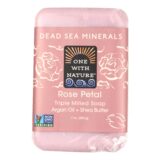 One With Nature Dead Sea Mineral Rose Petal Soap, 7 Oz