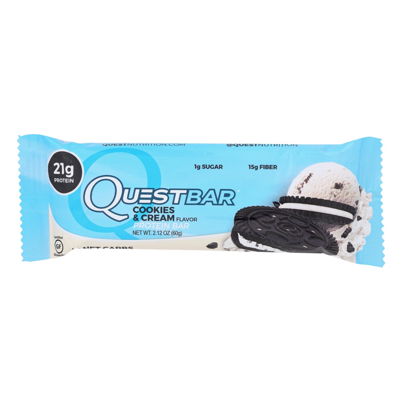 Quest Bar, Cookies And Cream, 2.12 Oz, Case Of 12