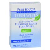 Puretouch Tush Wipes Flushable, 24 Wipes