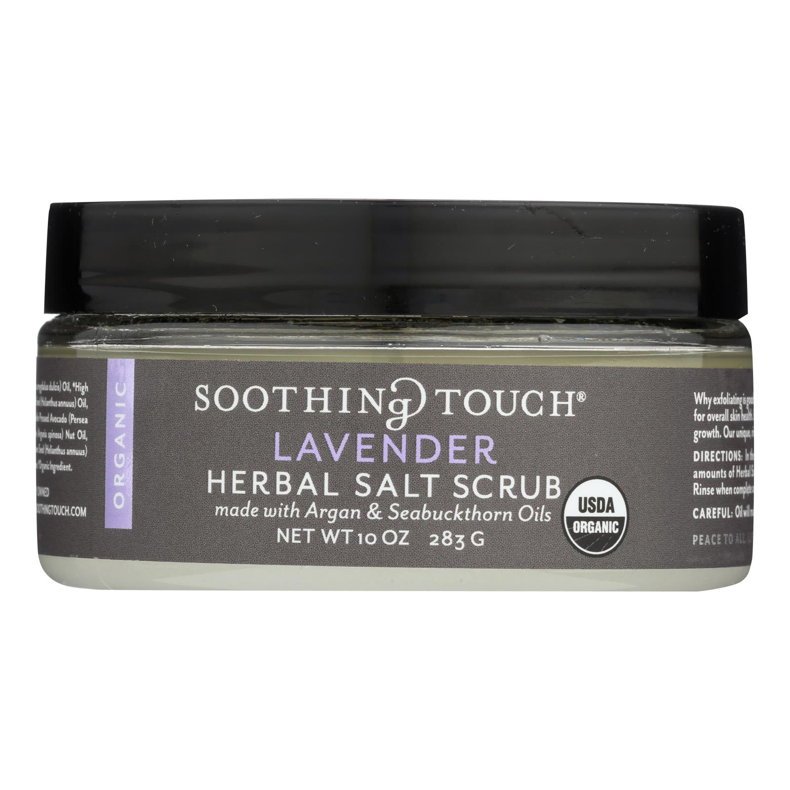 Soothing Touch Scrub, Organic, Salt, Herbal, Lavender, 10 Oz