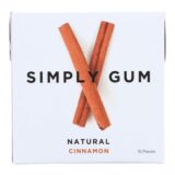 Simply Gum All Natural Gum, Cinnamon, Case Of 12, 15 Count