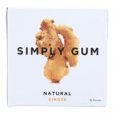 Simply Gum All Natural Gum, Ginger, Case Of 12, 15 Count