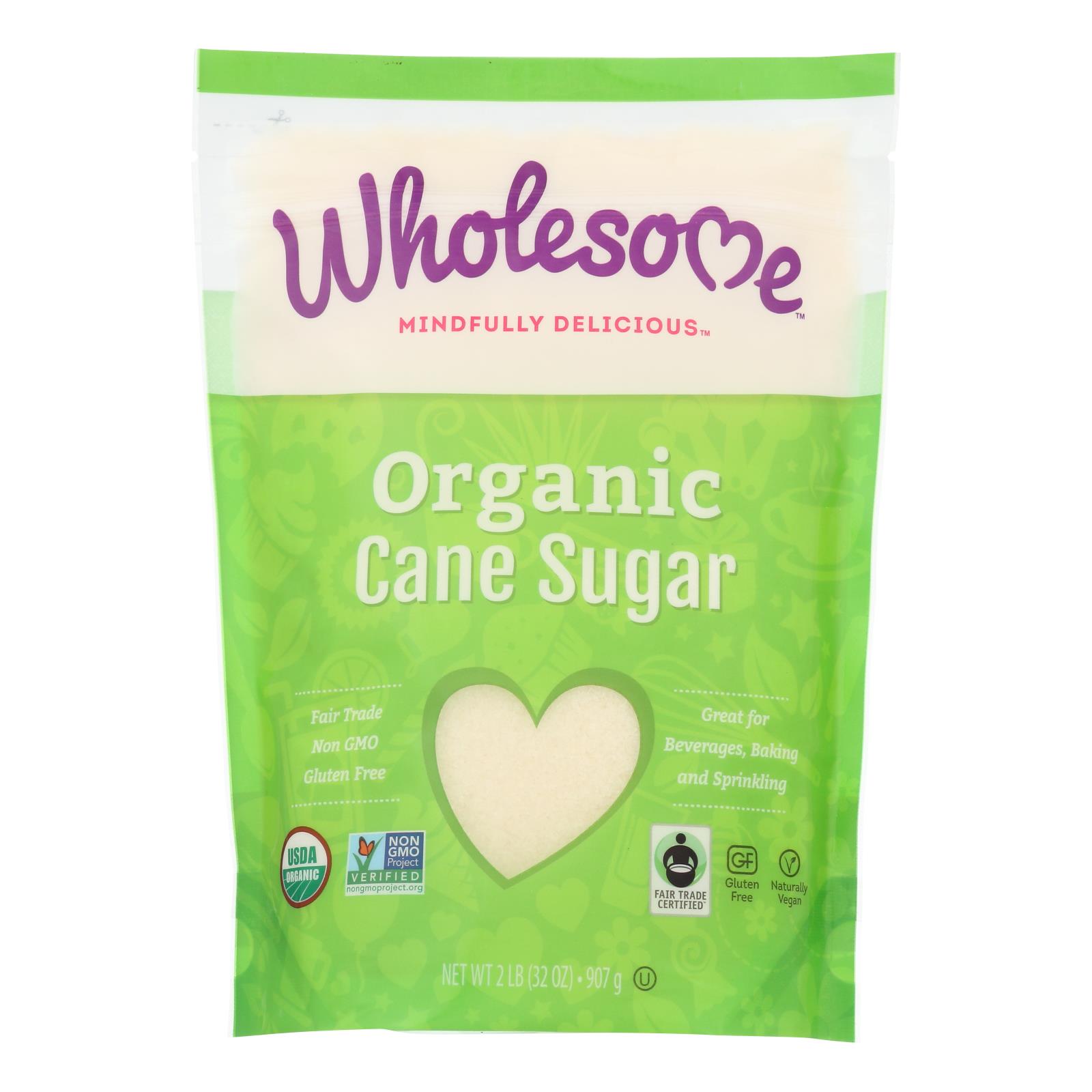 Wholesome Sweeteners Sugar, Organic, Cane, Fair Trade, 2 Lb, Case Of 12