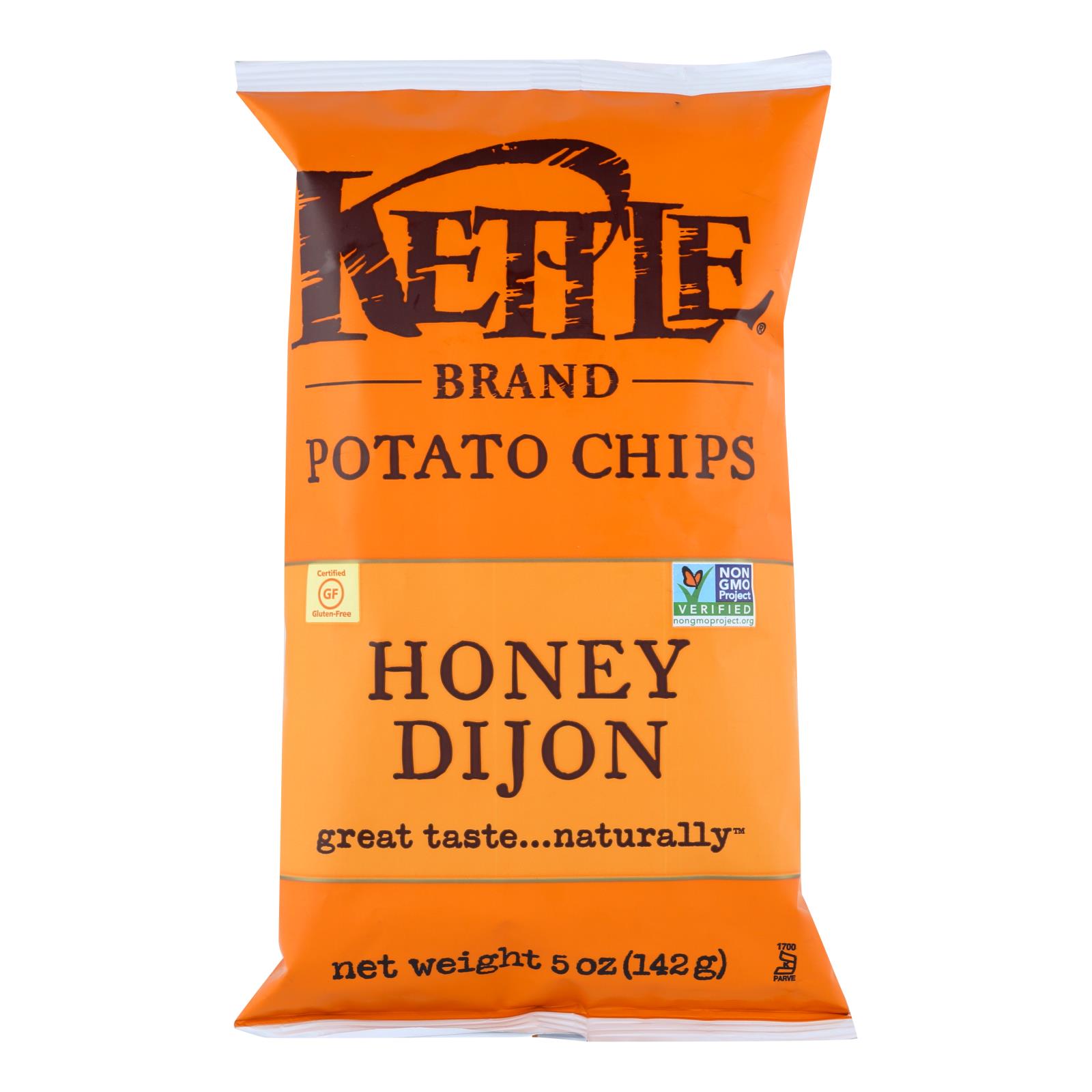 Kettle Brand Potato Chips, Honey Dijon, 5 Oz, Case Of 15