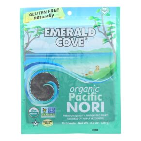 Emerald Cove Organic Pacific Nori, Untoasted Hoshi, Silver Grade, .9 Oz, Case Of 6