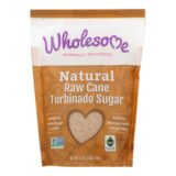 Wholesome Sweeteners Sugar, Natural Raw Cane, Turbinado, Fair Trade, 1.5 Lb, Case Of 12