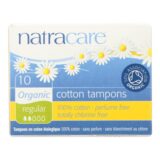 Natracare 100% Organic Cotton Tampons, Regular, 10 Pack