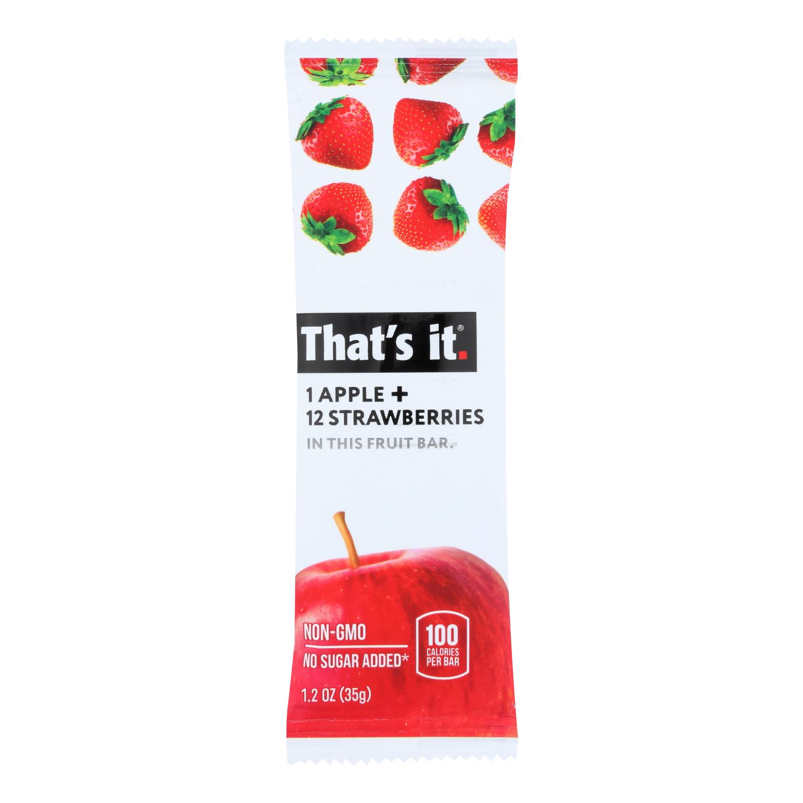 That's It Fruit Bar, Apple And Strawberry, Case Of 12, 1.2 Oz
