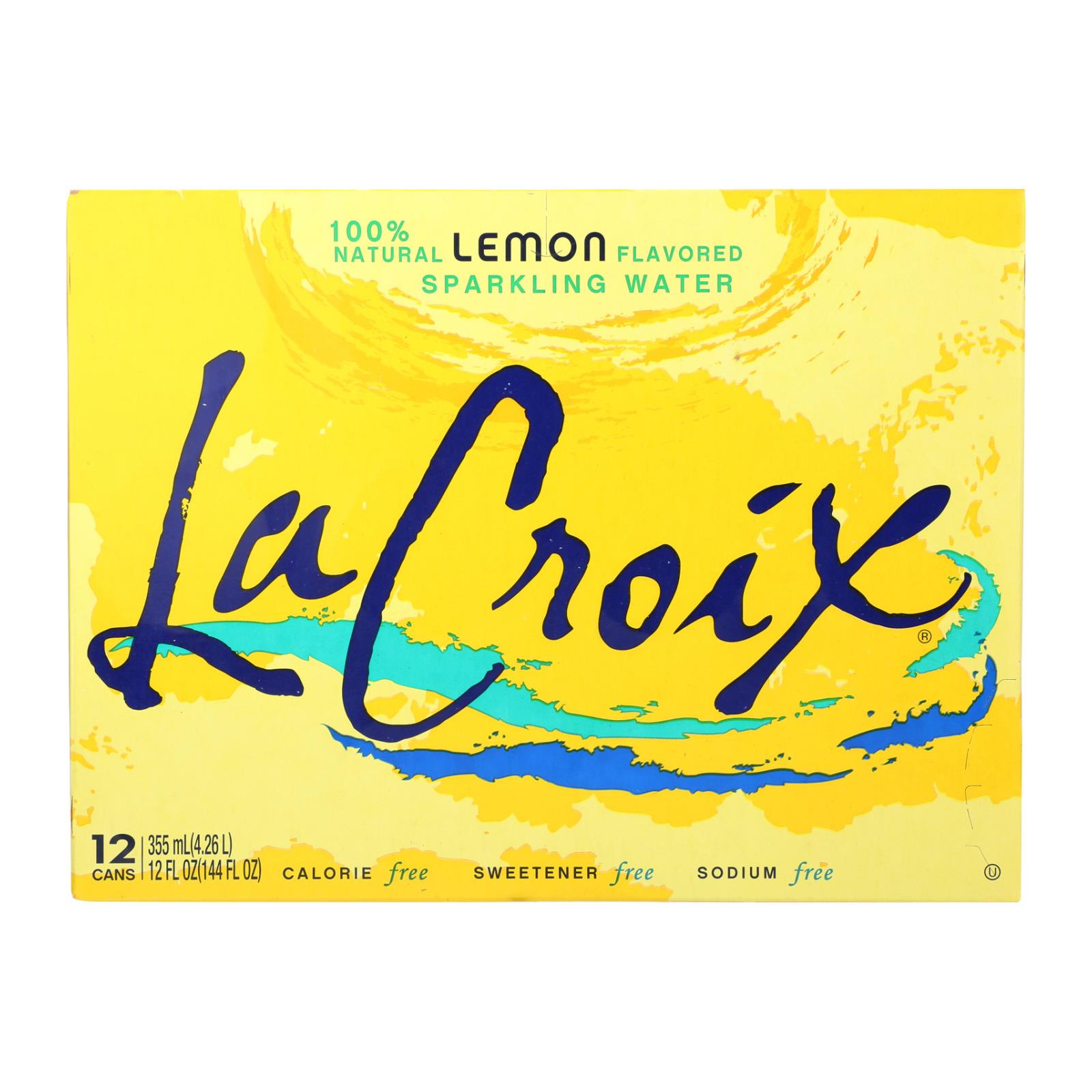 Lacroix Sparkling Water, Lemon, Case Of 2, 12 Fl Oz.