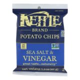 Kettle Brand Potato Chips, Sea Salt And Vinegar, 1.5 Oz, Case Of 24