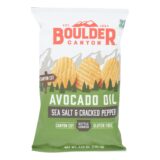 Boulder Canyon, Avocado Oil Canyon Cut Potato Chips, Sea Salt And Cracked Pepper, Case Of 12, 5.25 Oz.