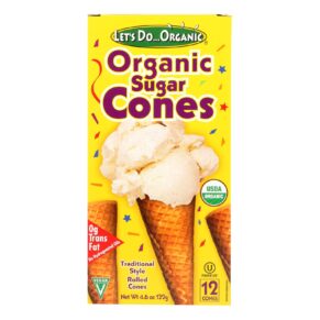 Let's Do Organics Ice Cream Cones, Sugar, Case Of 12, 4.6 Oz.