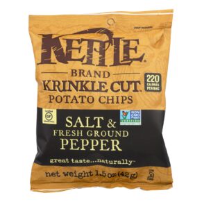 Kettle Brand Potato Chips, Sea Salt And Crushed Black Pepper, Case Of 24, 1.5 Oz.