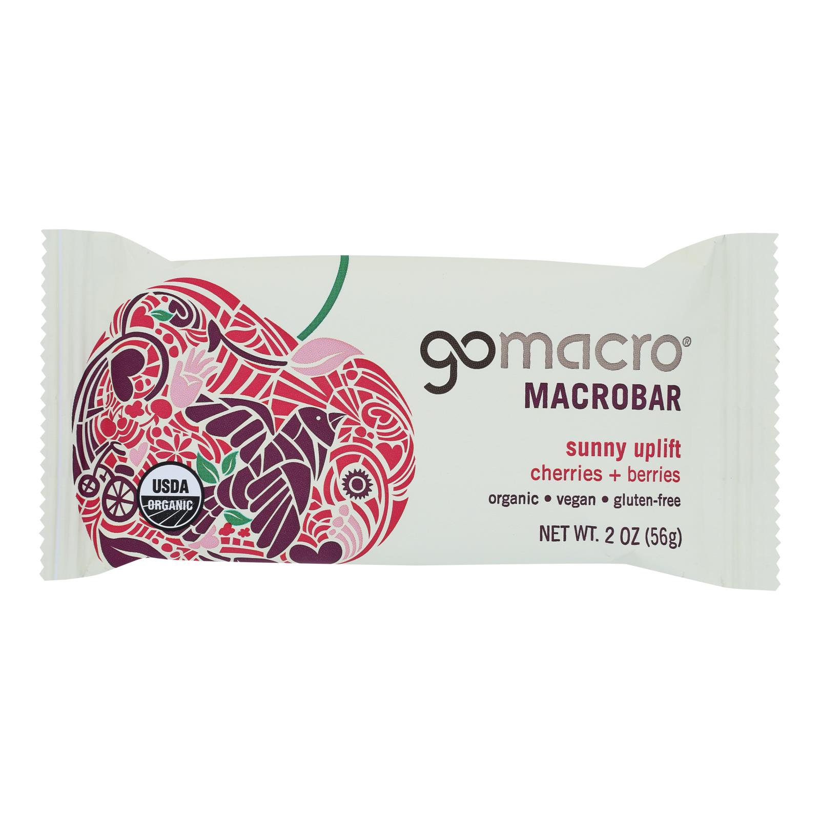 Gomacro Organic Macrobar, Cherries And Berries, 2 Oz Bars, Case Of 12