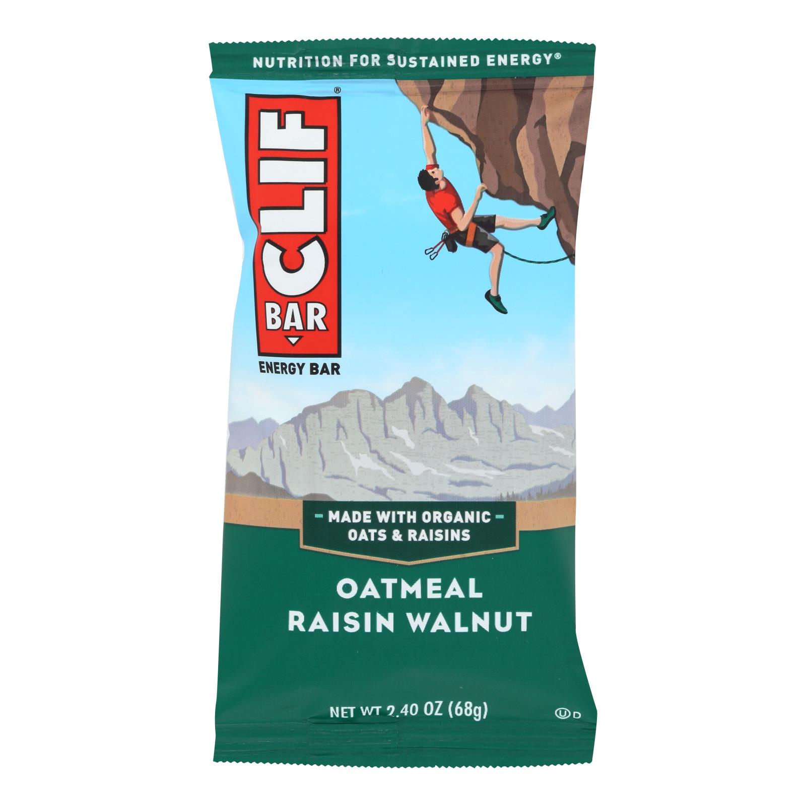 Clif Bar, Organic Oat Raisin Walnut, Case Of 12, 2.4 Oz