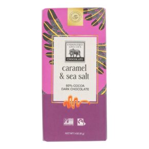 Endangered Species Chocolate Bar, Dark Chocolate, Caramel, Sea Salt, 3 Oz, Case Of 12