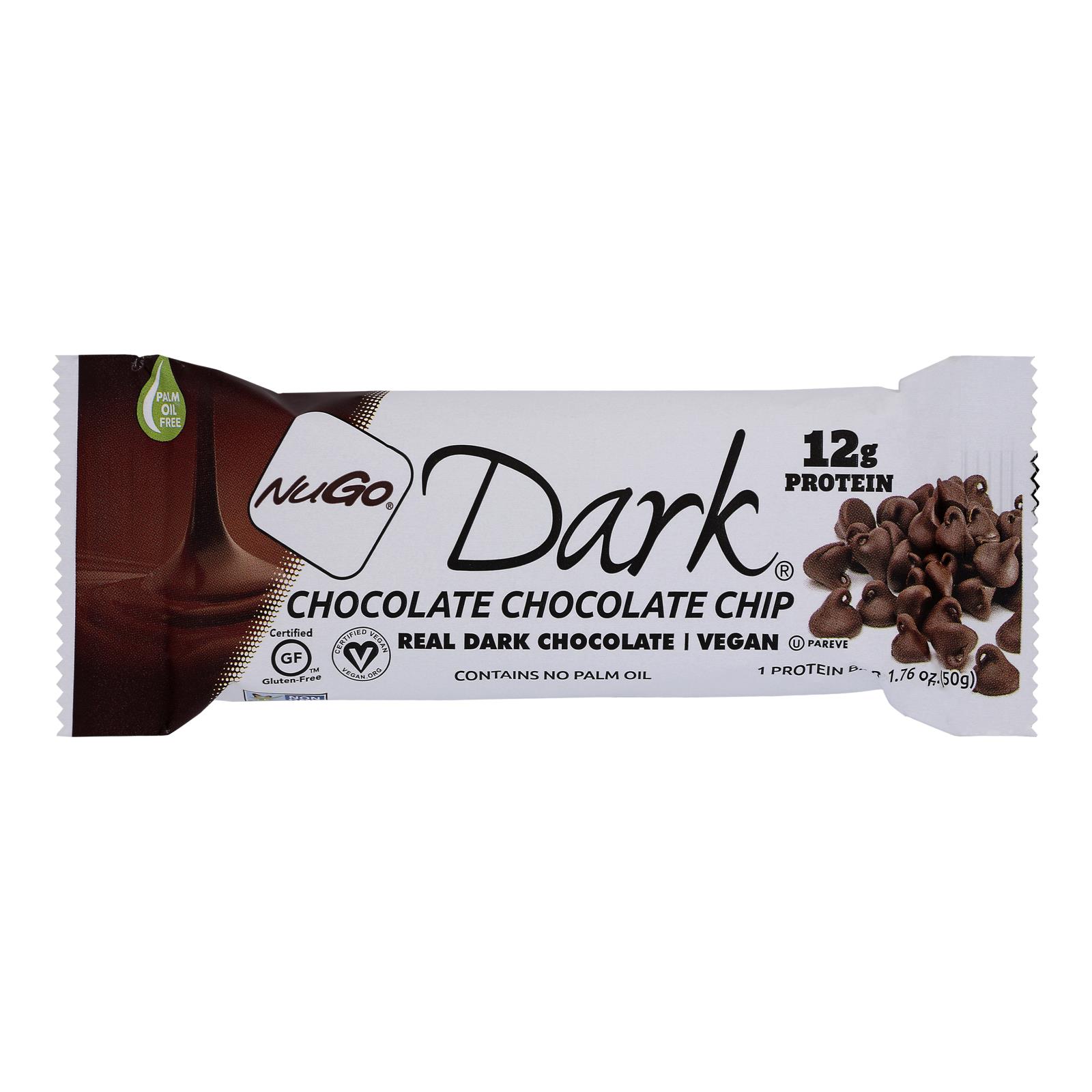 Nugo Nutrition Bar, Dark, Chocolate Chocolate Chip, 50 G, Case Of 12