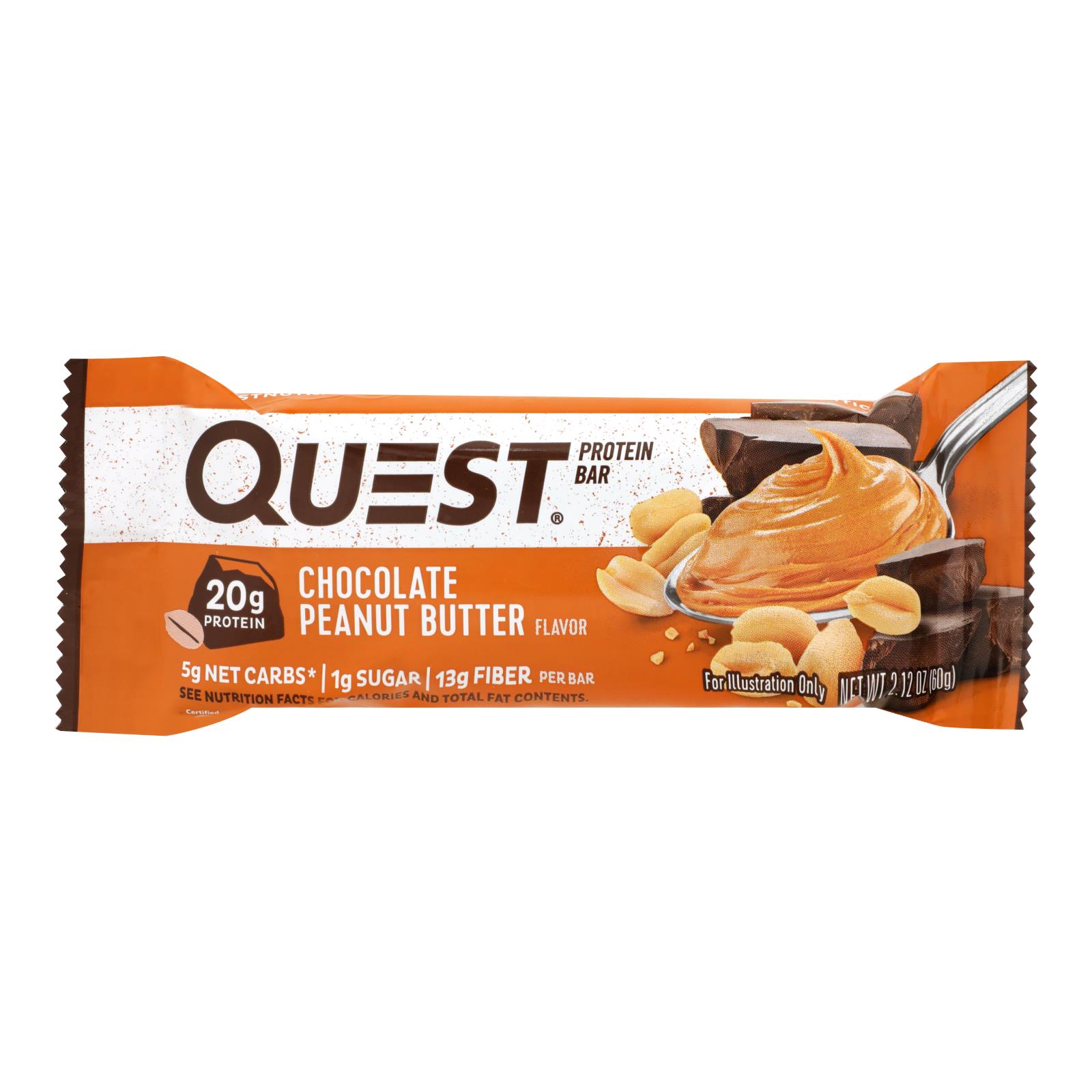 Quest Bar, Chocolate Peanut Butter, 2.12 Oz, Case Of 12