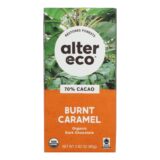 Alter Eco Americas Organic Chocolate Bar, Dark Salted Burnt Caramel, 2.82 Oz Bars, Case Of 12