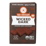 Taza Chocolate Stone Ground Organic Dark Chocolate Bar, Wicked Dark, Case Of 10, 2.5 Oz.