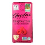 Chocolove Xoxox, Premium Chocolate Bar, Dark Chocolate, Raspberries, 3.1 Oz Bars, Case Of 12