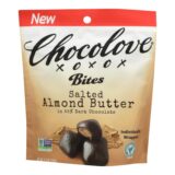 Chocolove Xoxox, Bites, Dark Chocolate Almonds And Sea Salt, Case Of 8, 3.5 Oz.