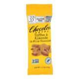 Chocolove Xoxox, Premium Chocolate Bar, Milk Chocolate, Toffee And Almonds, Mini, 1.3 Oz Bars, Case Of 12