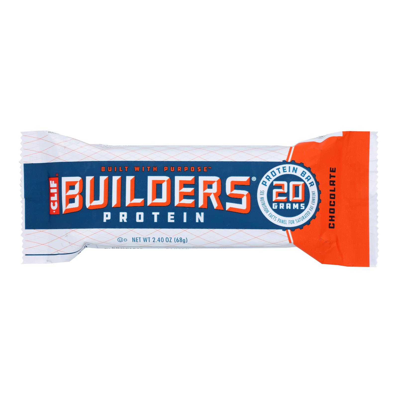 Clif Bar Builder Bar, Chocolate, Case Of 12, 2.4 Oz