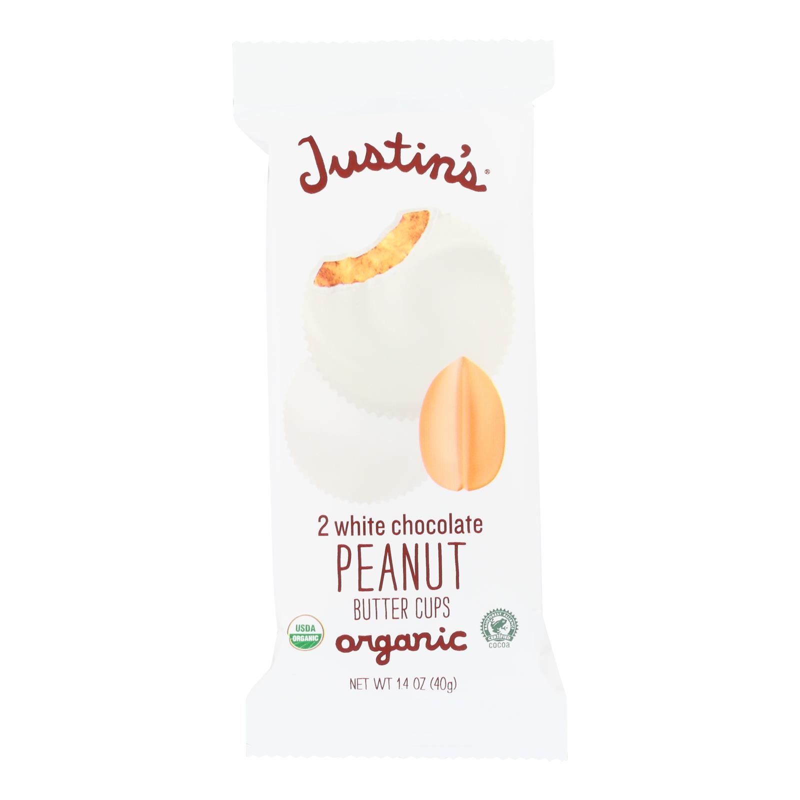 Justin's Nut Butter Peanut Butter Cups, White Chocolate, Case Of 12, 1.4 Oz
