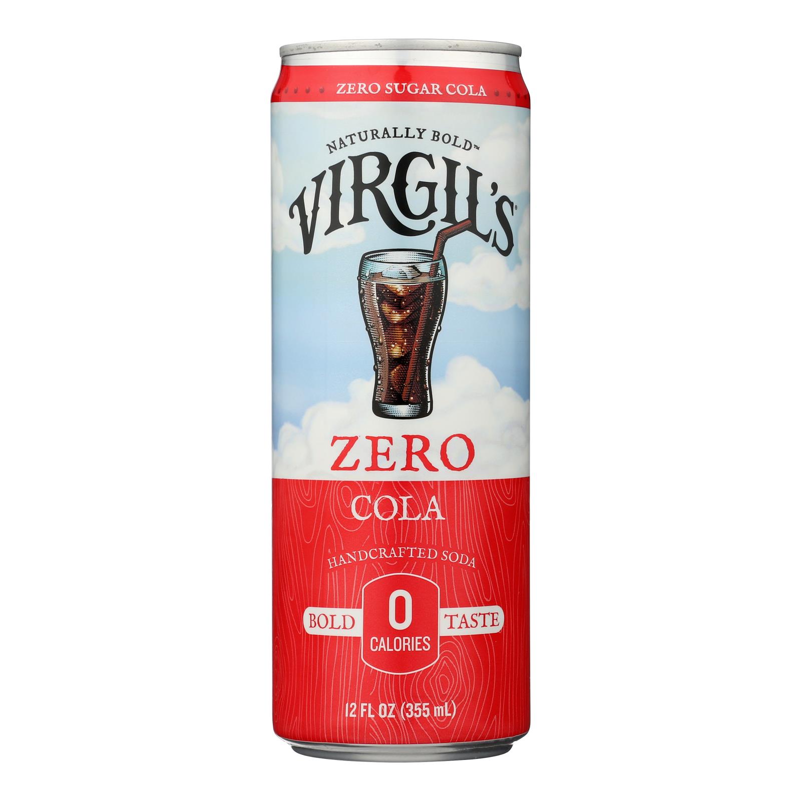 Virgil's - Soda Zero Sugar Cola Can - Case Of 6-4-12 Fluid Ounces