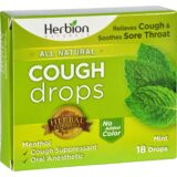 Herbion Naturals Cough Drops, All Natural, Mint, 18 Drops