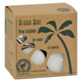 Aloha Bay, Palm Wax Tea Lights With Aluminum Holder, 12 Candles