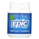 Epic Dental, Xylitol Gum, Peppermint, 50 Count