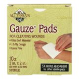 All Terrain, Gauze Pads Latex Free, 10 Pads