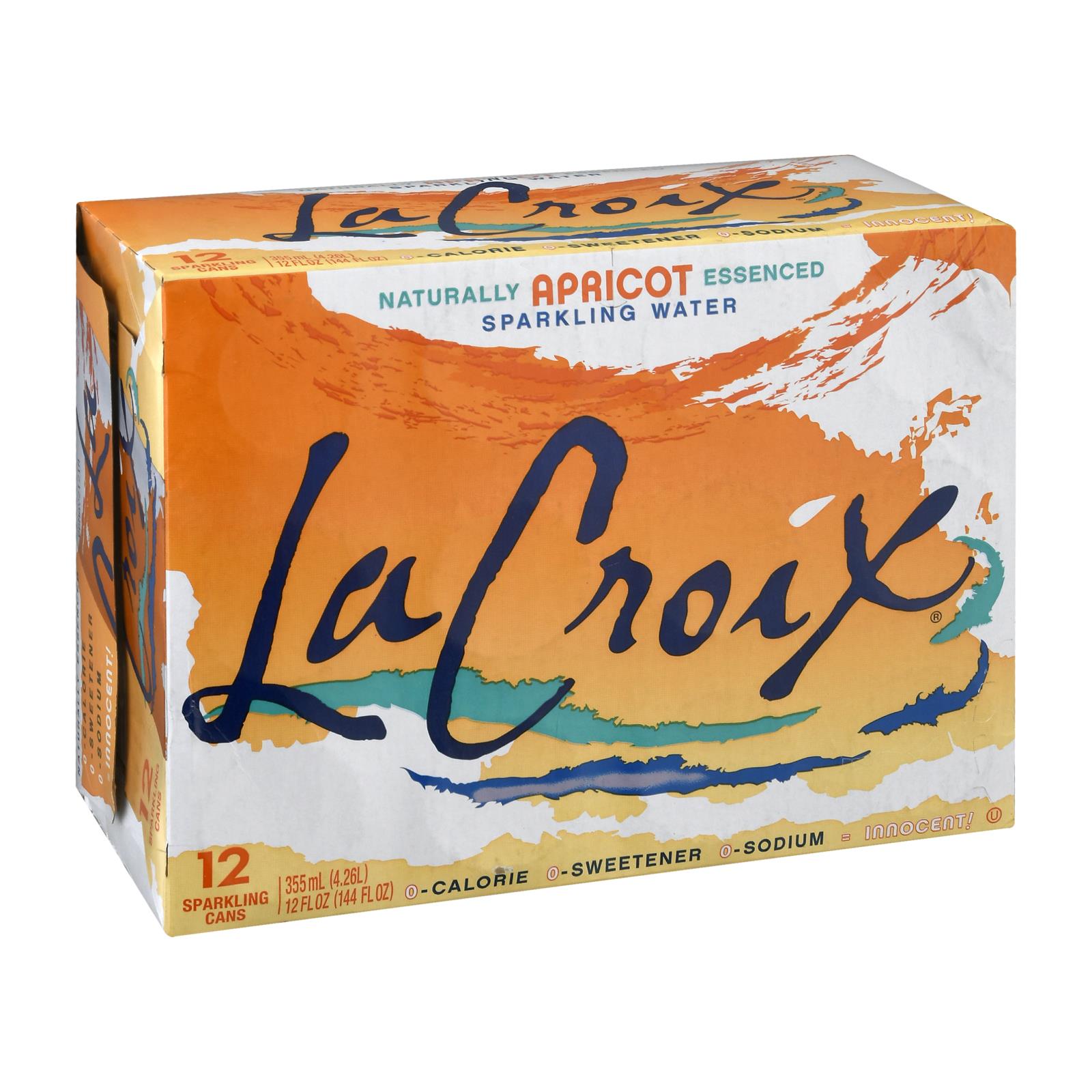 Lacroix Sparkling Water, Apricot, Case Of 2, 12 Fl Oz.
