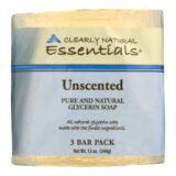 Clearly Natural Bar Soap, Unscented, 3 Pack, 4 Oz