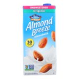 Almond Breeze, Almond Milk, Unsweetened Original, Case Of 12, 32 Fl Oz.