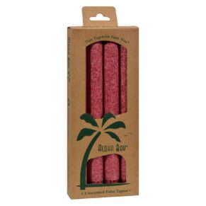 Aloha Bay, Palm Tapers, Burgundy, 4 Candles