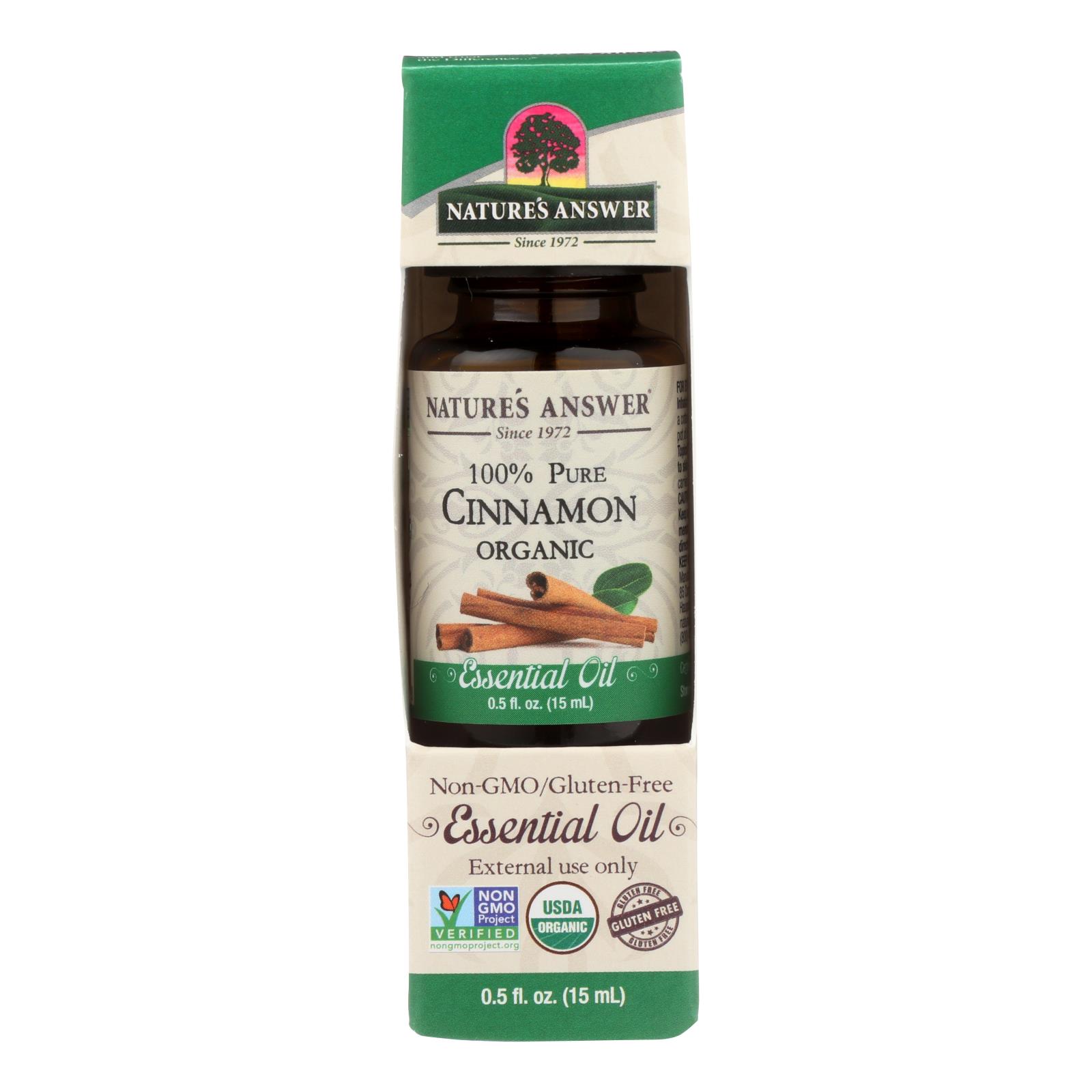 Nature's Answer, Organic Essential Oil, Cinnamon, 0.5 Oz.