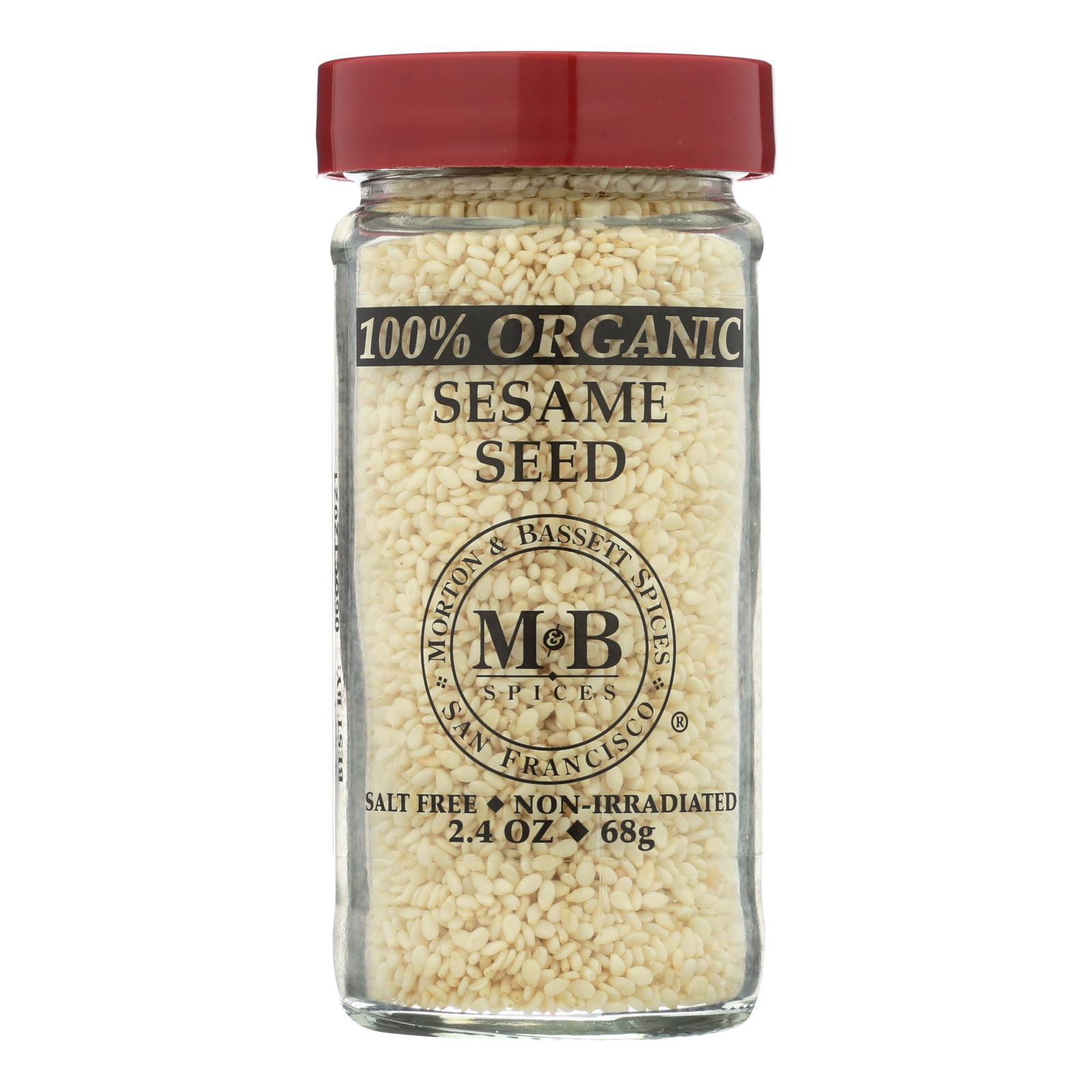 Morton And Bassett 100% Organic Seasoning, Sesame Seed, 2.4 Oz, Case Of 3