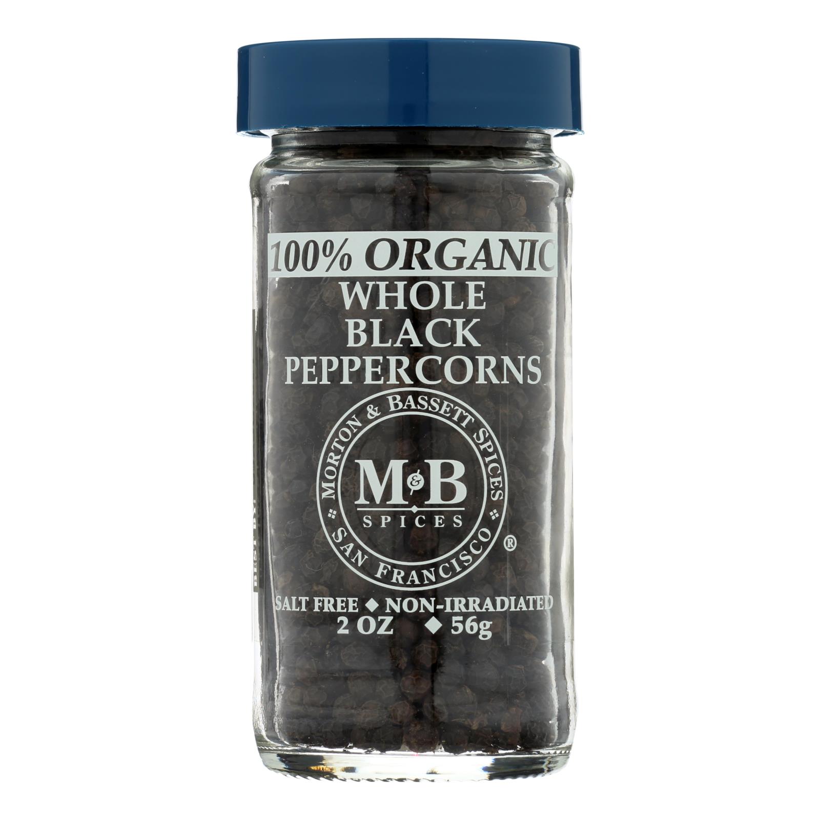 Morton And Bassett Whole Black Pepper, Black Paper, Case Of 3, 2 Oz.